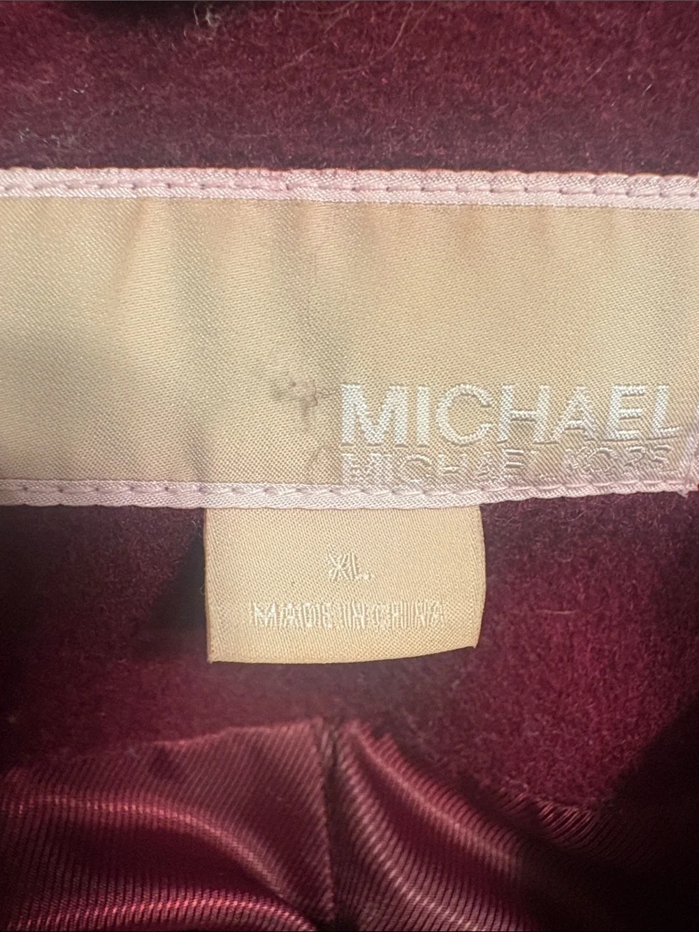 Michael Kors Long Belted Trench Coat in Wine